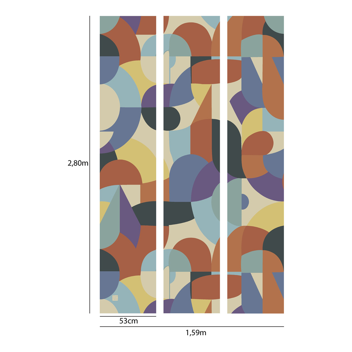 Papier peint panoramique Rétro Arlequin multicolore - Guy Laroche de Lutèce AMB2 | Réf. LTC-51247301