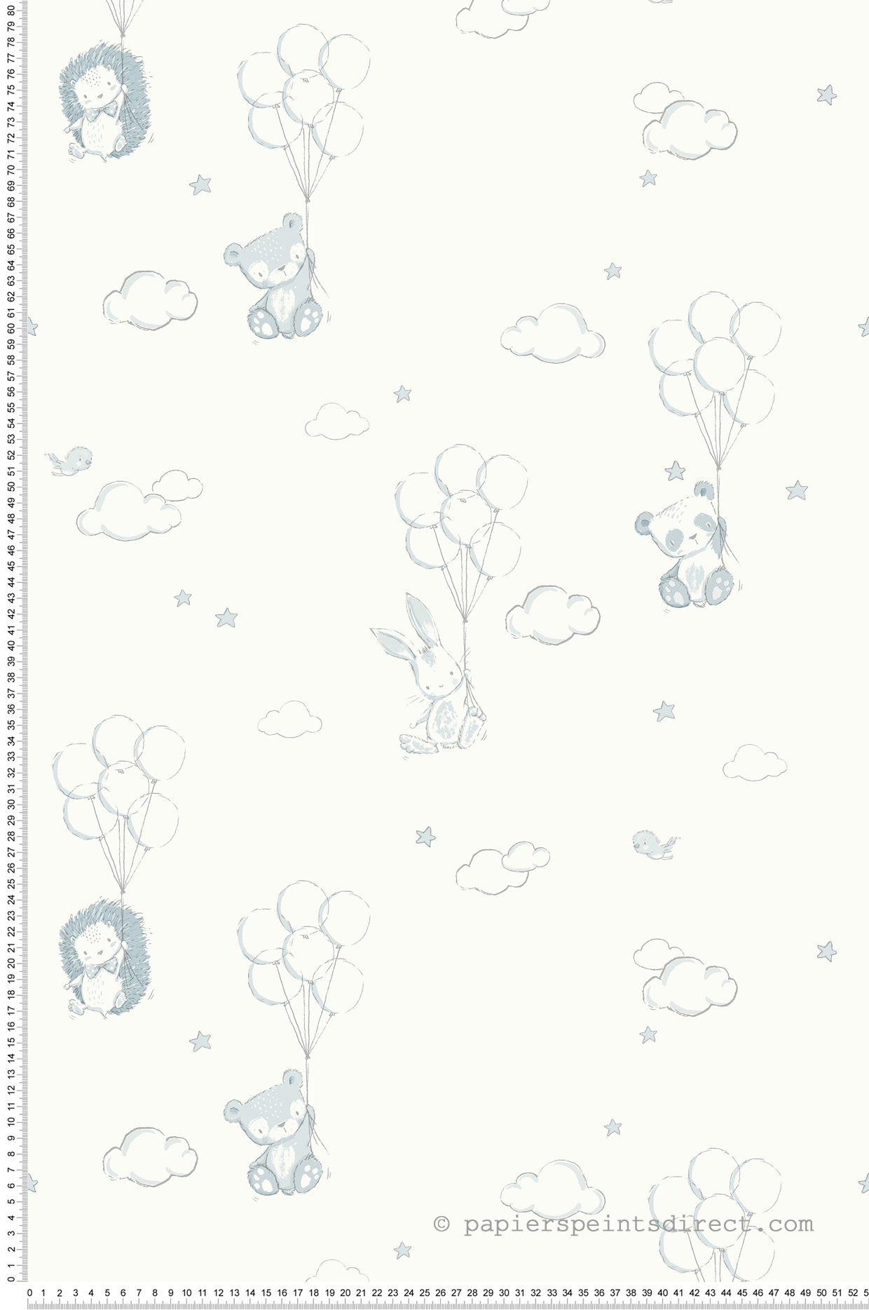 Papier peint Ballons Animaux bleu - Imagine de Lutèce | Réf. LTC-DL27554