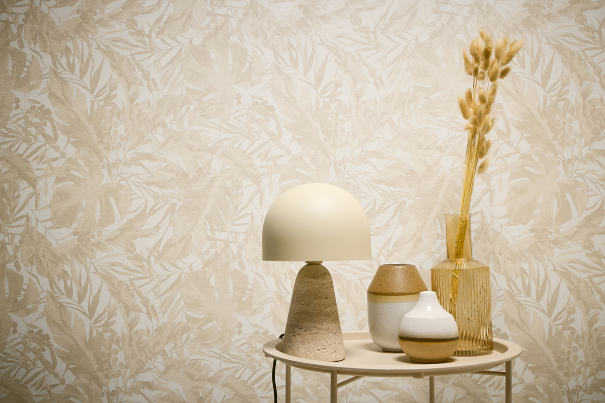 Papier peint Jungle Végétaux Earthlines écru - Cosmoliving d'A.S. Création | Réf. AS-790631