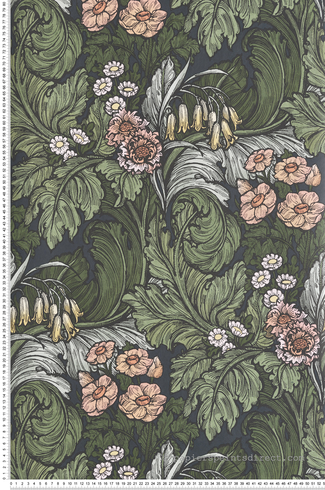 Papier peint Feuillage Luxuriant Fleur vert rose - The Wall Llewelyn-Bowen de Lutèce | Réf. LTC-LB25138