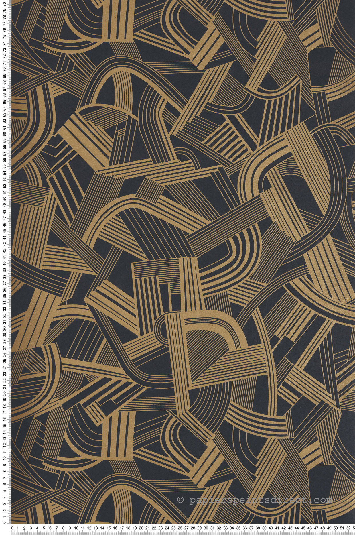 Papier peint Graphique Music Hall noir doré - Twenties de Casadéco | Réf. TWNT88699229