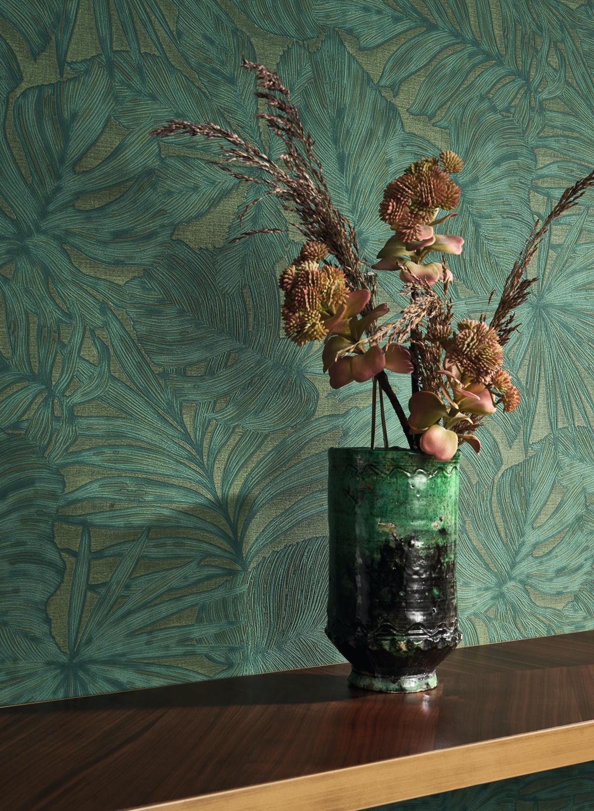 Papier peint Feuilles Granada vert - Nicaragua de Casadéco AMB2 | Réf. NICA86437474