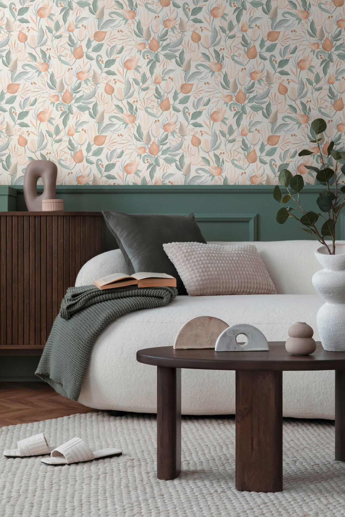 Papier peint Floral Still Bloom pêche - Cosmoliving d'A.S. Création AMB2 | Réf. AS-790624