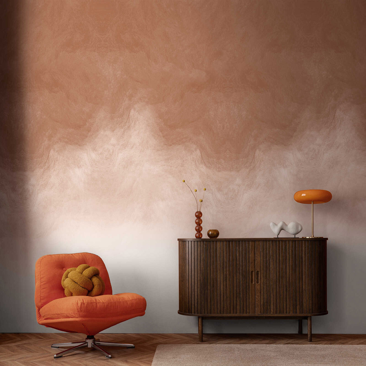 Papier peint panoramique Dégradé Nuageux terracotta - Vibes & Styles d'A.S. Création | Réf. AS-792164