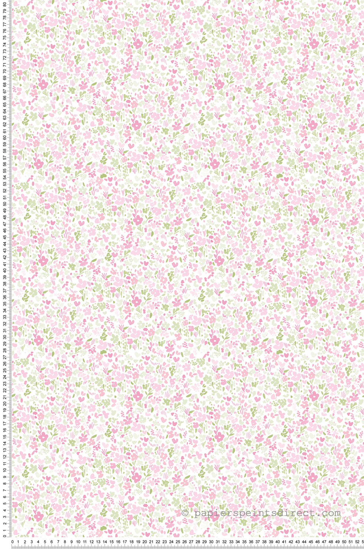 Papier peint Semis Floral rose vert - Mini Prints de Lutèce | Réf. LTC-G56669