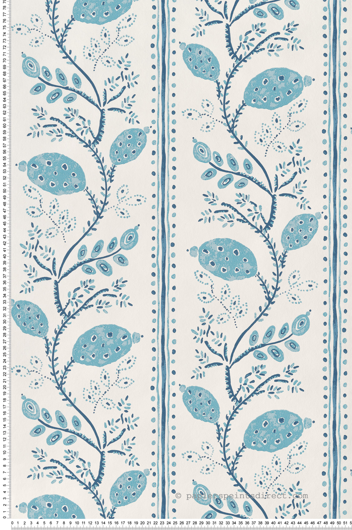 Papier peint Nature Pomegranate Trail bleu - Ashdown de Nina Campbell | Réf. OSB-NCW4390-01