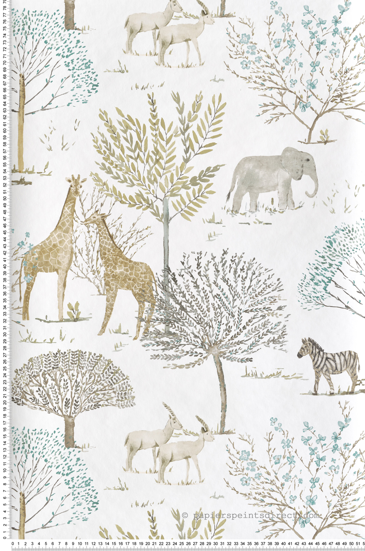 Papier peint adhésif Animaux Savane Peinture gris - Les Adhésifs de Lutèce | Réf. LTC-PSW1212RL