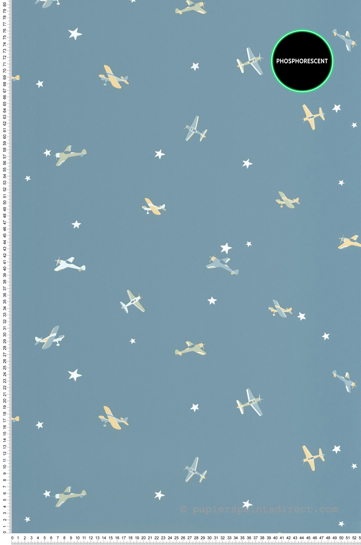 Papier peint Étoile Funny Planes bleu nuit - Happy Kids Club de Casélio | Réf. HKC107626234