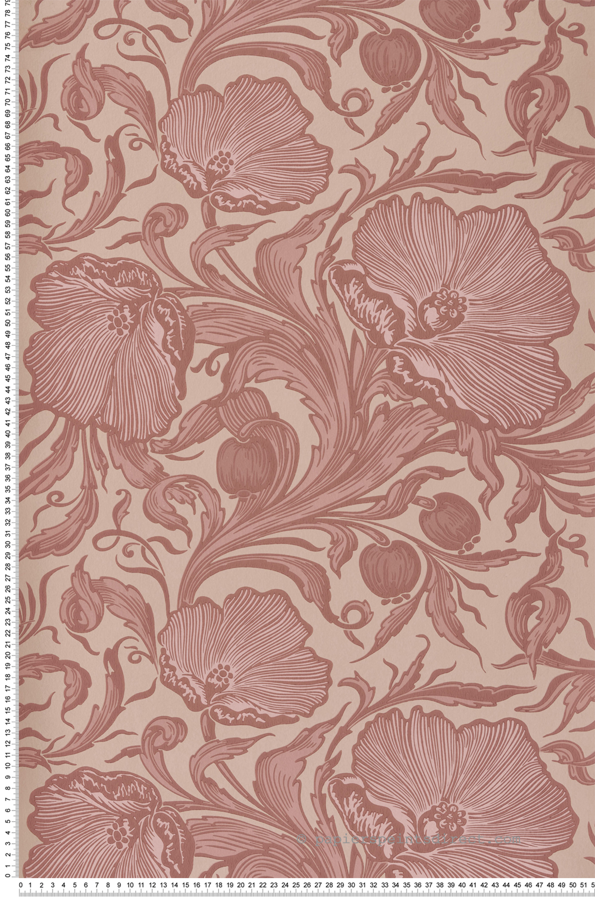 Papier peint Coquelicot Poppy Trail Masquerade - National Trust Papers 3 de Little Greene | Réf. 0263PTMASQU