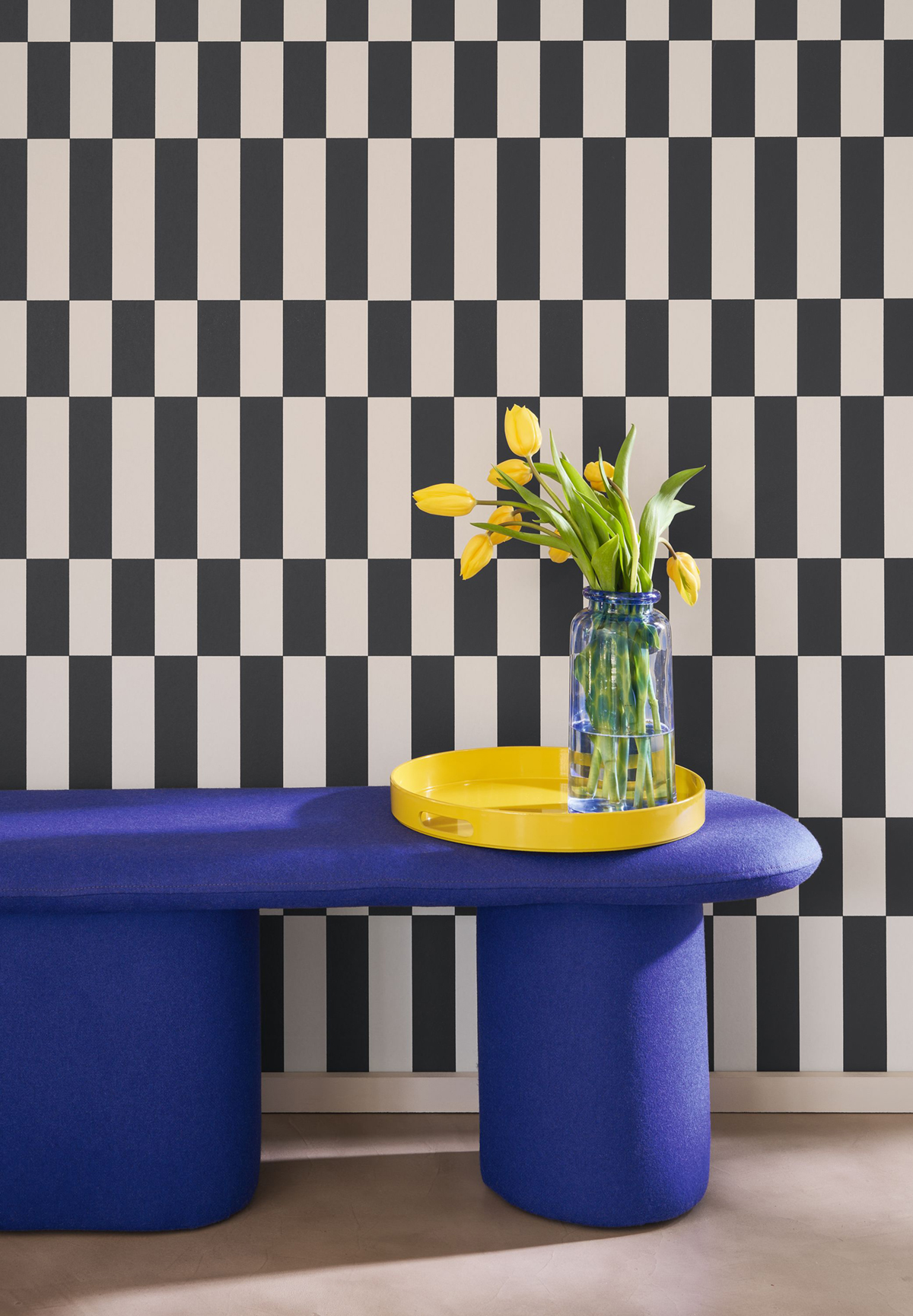 Papier peint Damier Rectangle Diner noir lin - Milano Sixties de Casadéco AMB2| Réf. MISI89340909