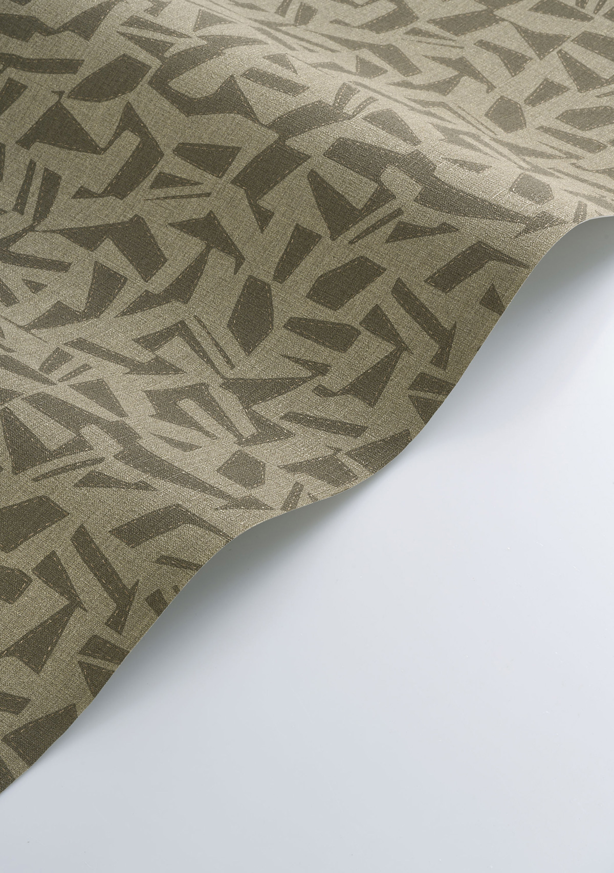 Papier peint Graphique Textile Sanara vert kaki doré - Matera de Casadéco AMBV| Réf. MATA201157606