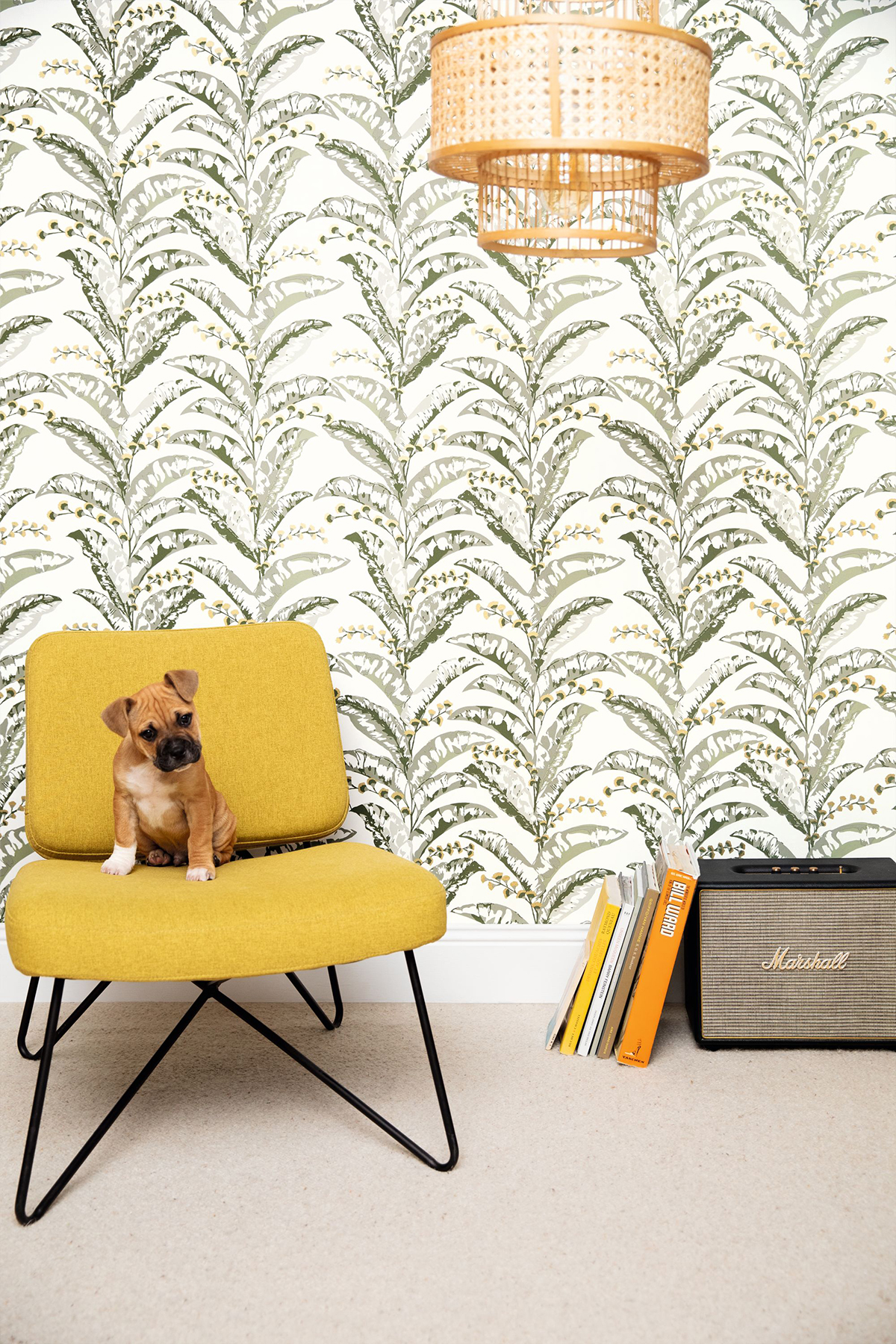 Papier peint Fleurs Epopée vert de gris - L'escapade de Casélio AMB | Réf. EPA102337735