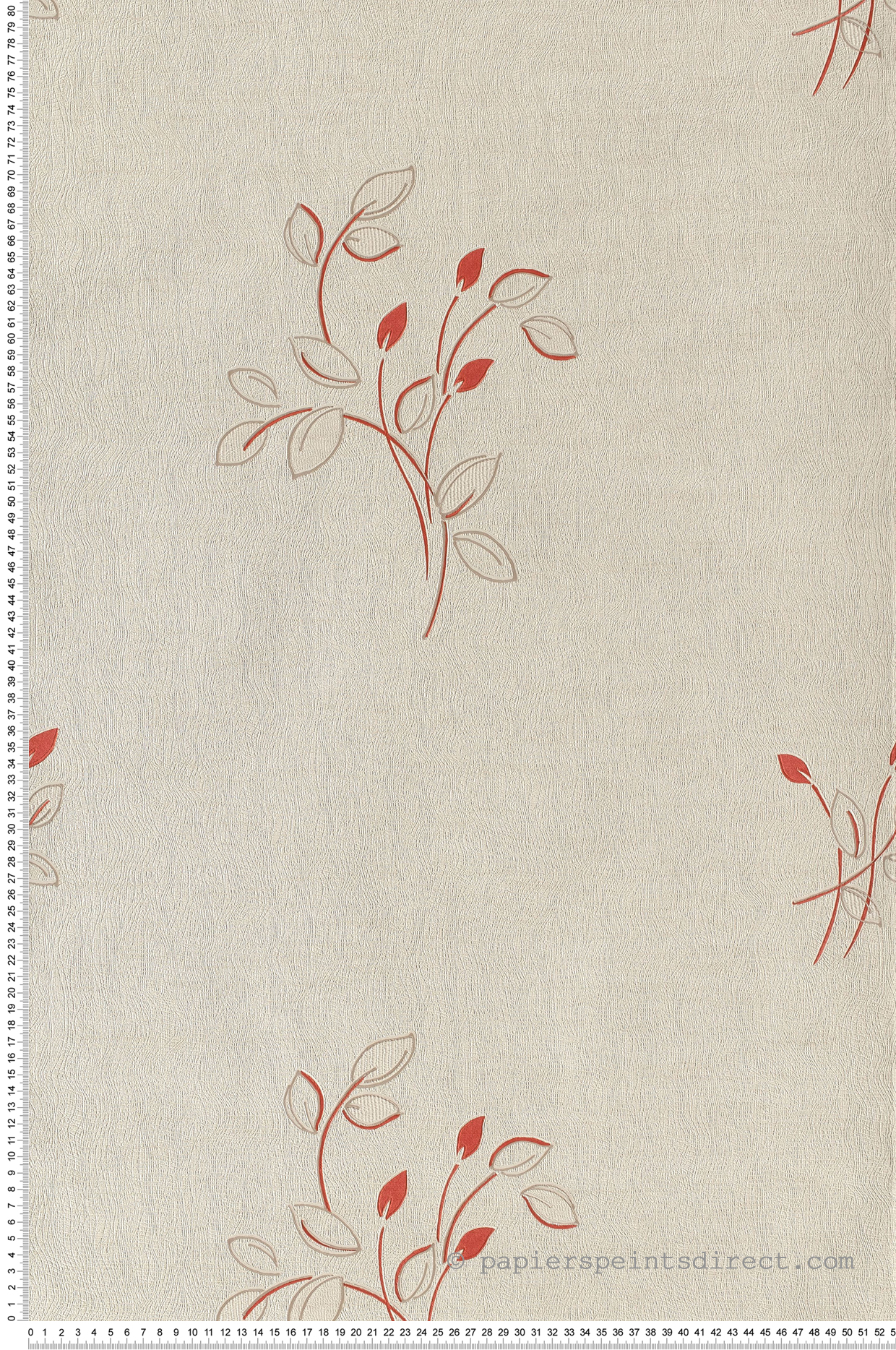 Feuilles rouge et grège - Collection Andora de Montécolino