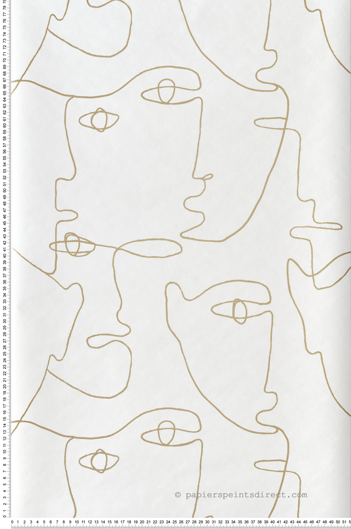 Papier peint adhésif Minimaliste Portrait doré - Les Adhésifs de Lutèce | Réf. LTC-PSW1054RL