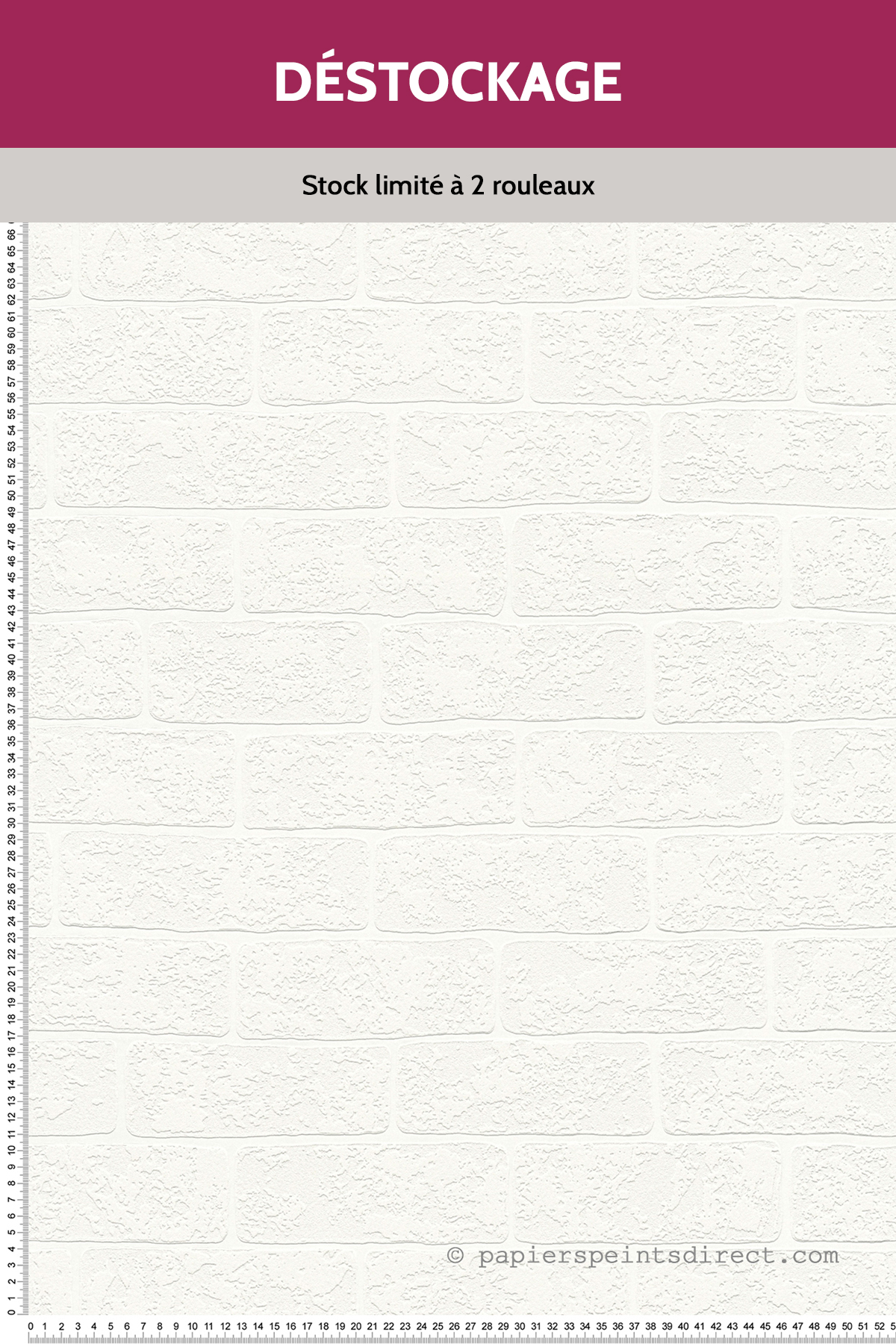 Papier peint Destockage - Briques Blanches - Wood'N Stone 2