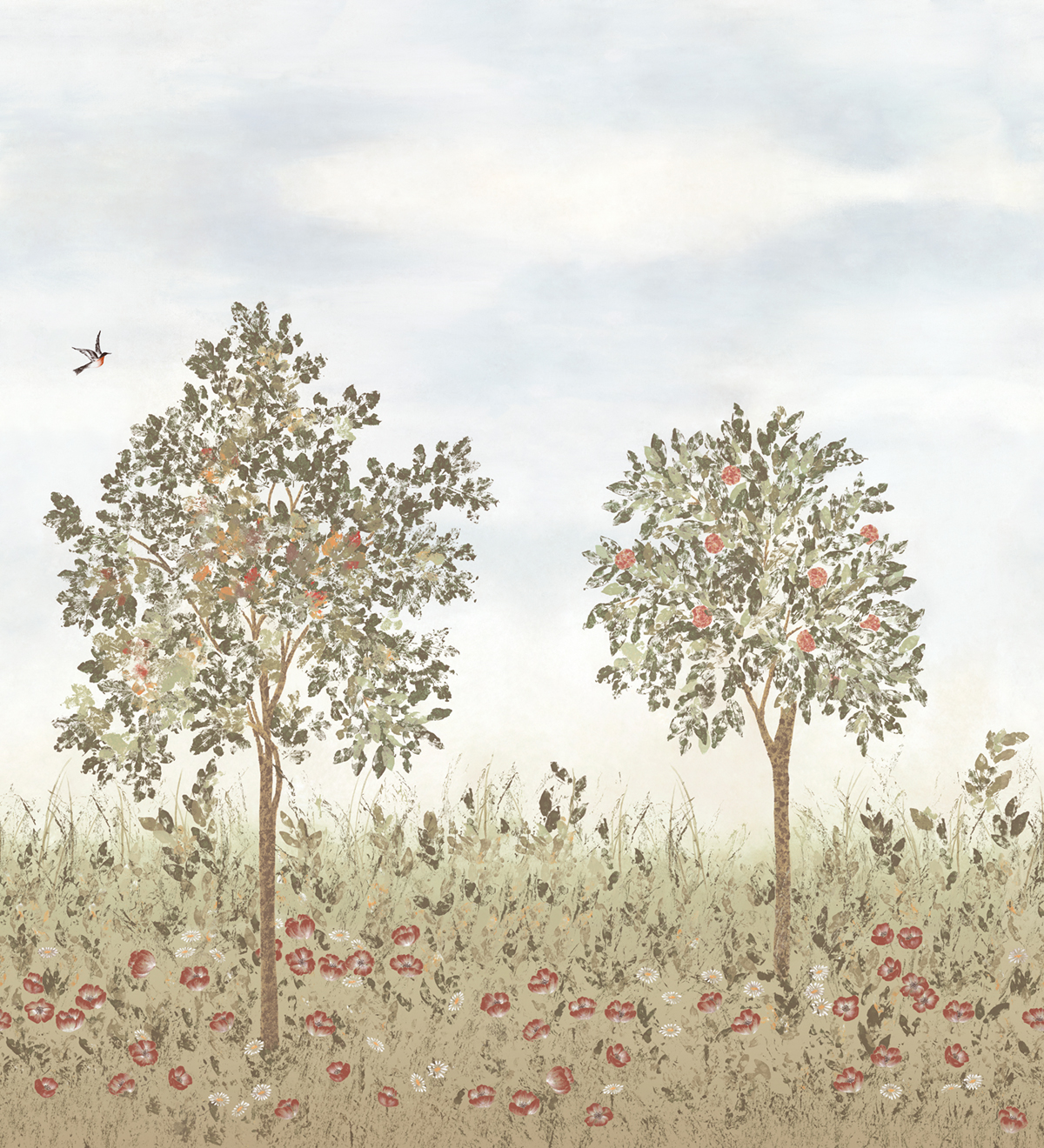 Papier peint panoramique Arbre Fresco Sépia A+B - 1/2/3/4/5/6 - Isidore Leroy