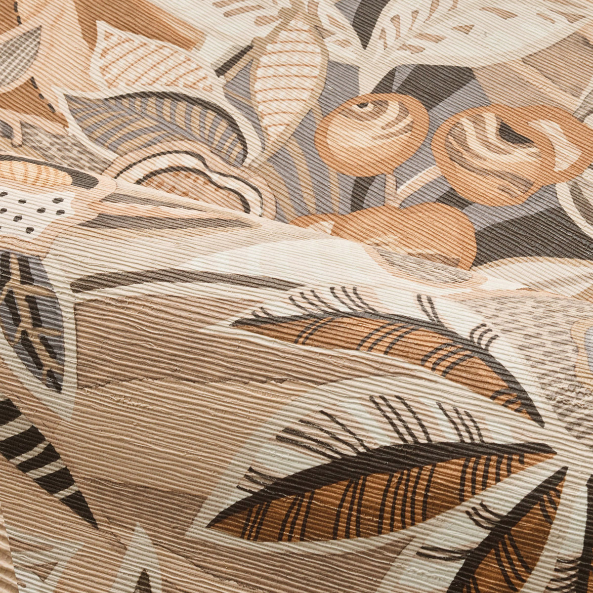 Papier peint Fleur Oiseau Tehuana marron glacé - Casa Azul de Casamance | Réf. CAS-76300100