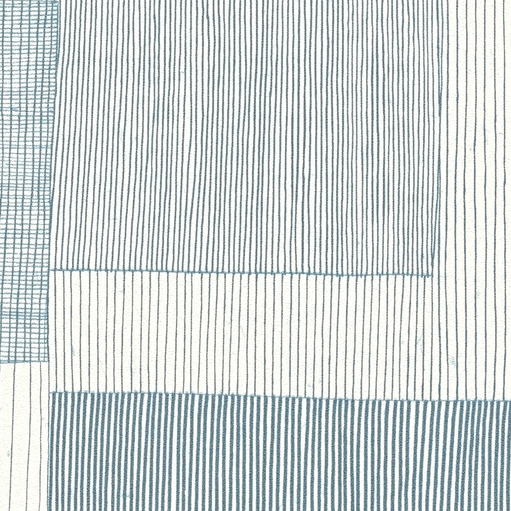 Papier peint Arche Gravure bleu - Abaca de Lutèce | Réf. LTC-51232001