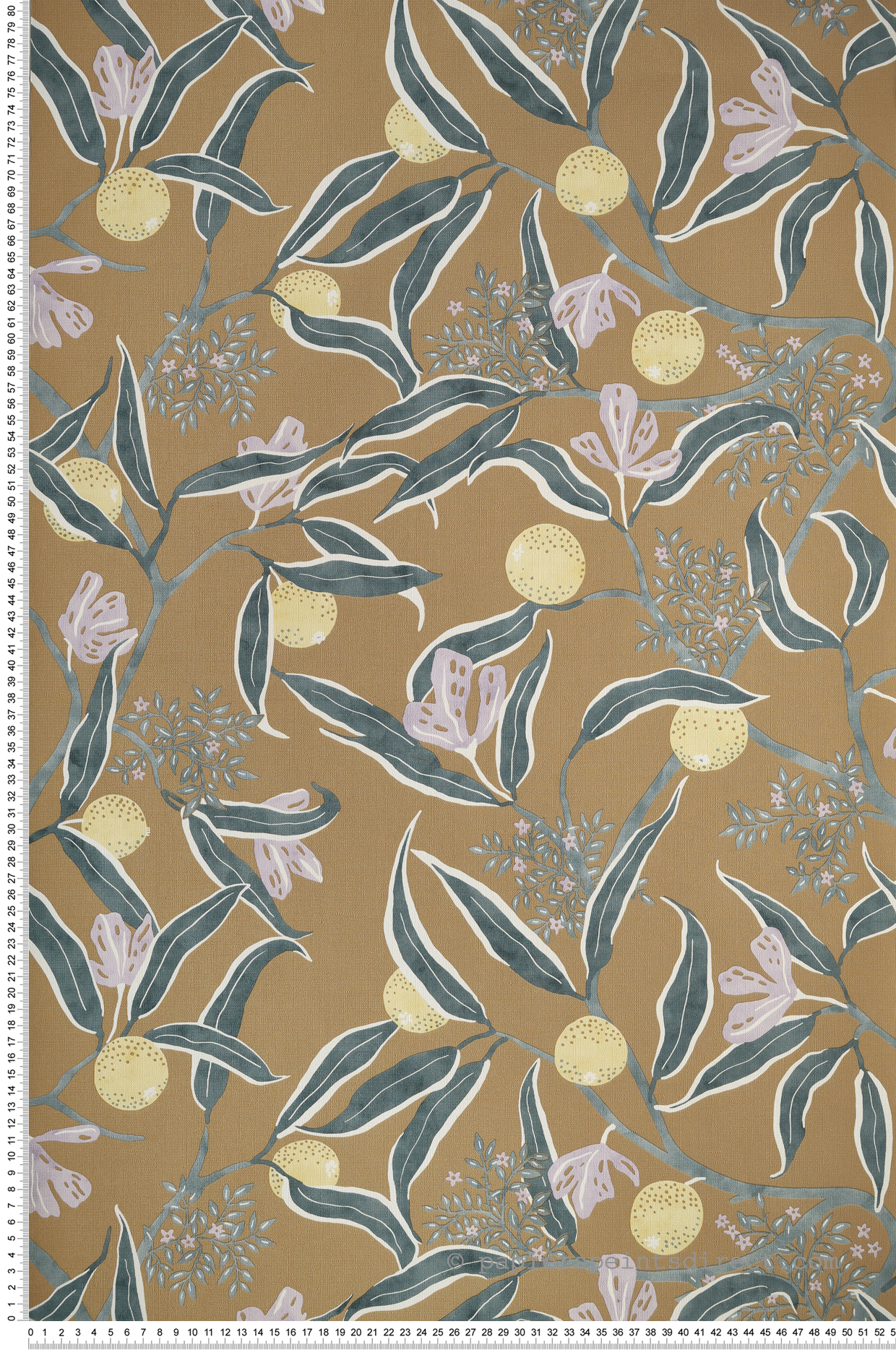 Papier peint Fruit Eurydice kaki jaune - Danae de Casélio | Réf. DAE103617122