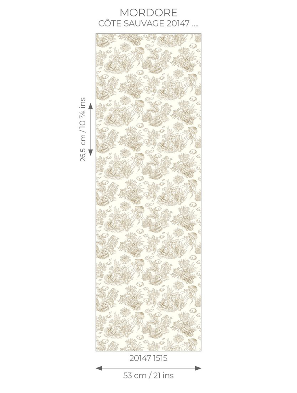 Papier peint Toile de Jouy Marin Côte Sauvage beige - Seaside de Casadéco AMB7 | Réf. SEAS201471515