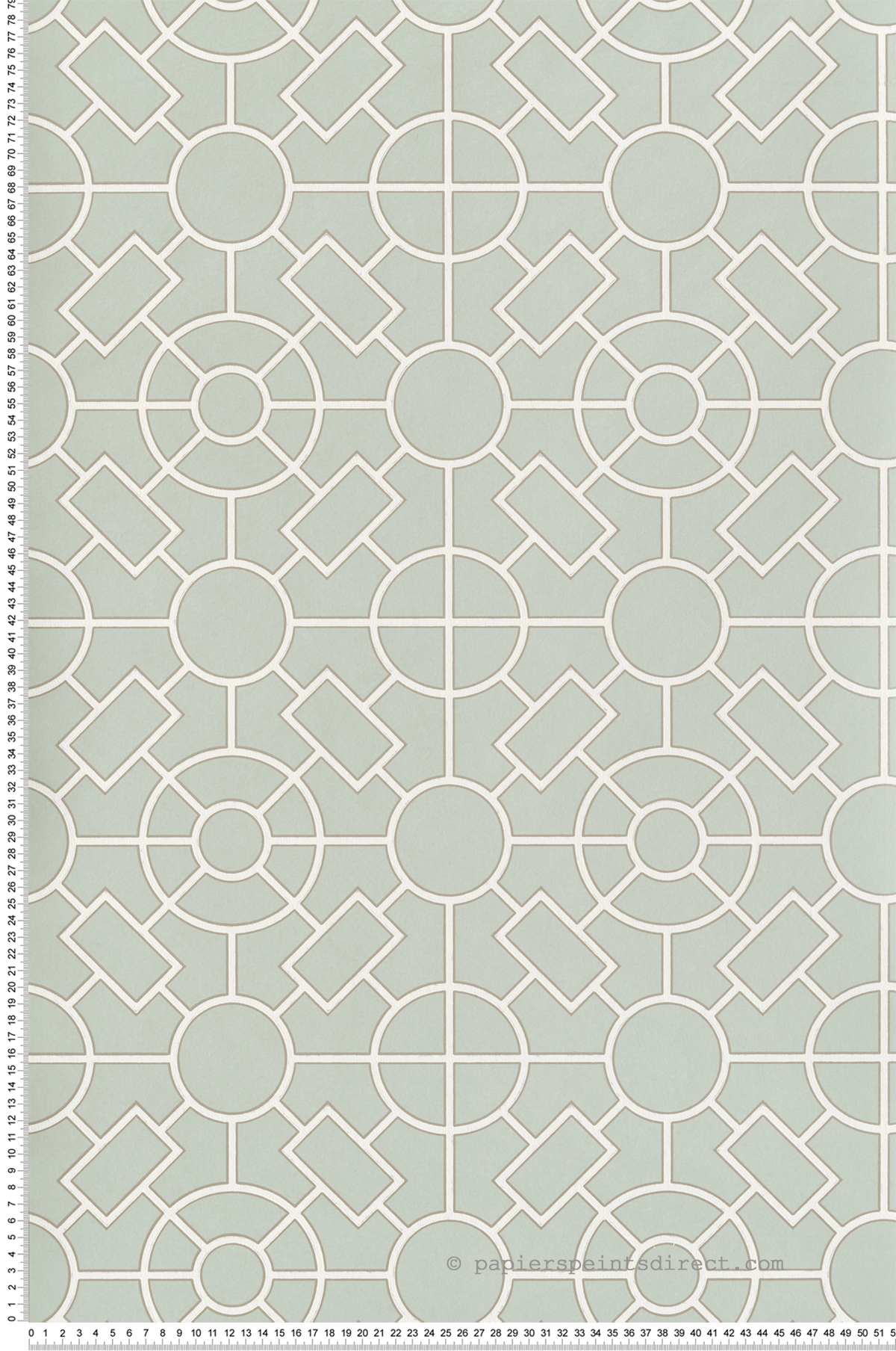 Papier peint Géométrique Knot Garden vert d'eau - Mansfield de Osborne & Little | Réf. OSB-W7455-03