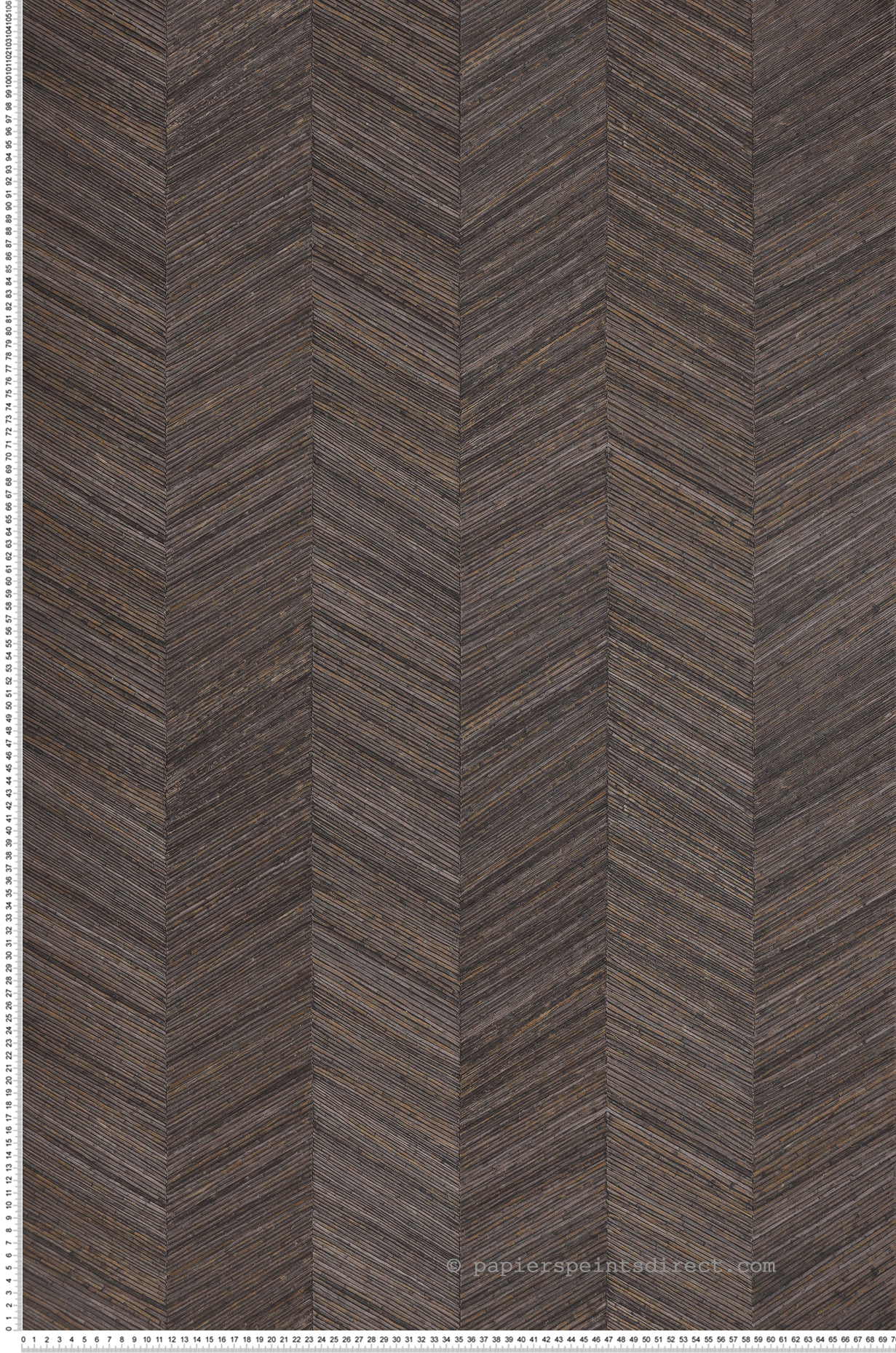Papier peint Chevron Bois Ocotea ébène - Végétal de Casamance | Réf. CAS-75371120