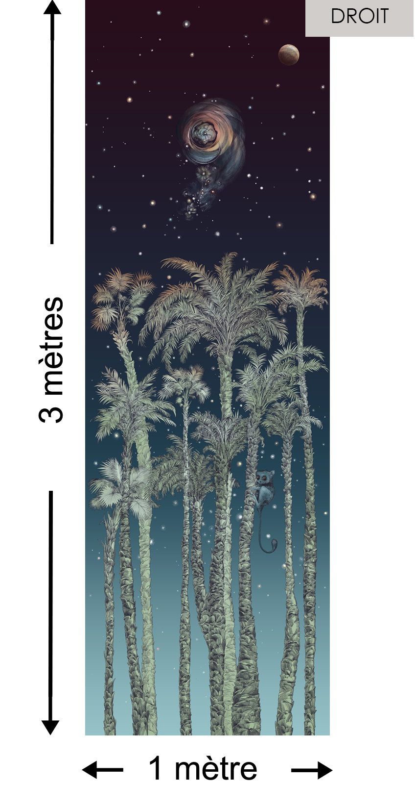 Nuit Terrienne DROITE Bleu - Collection Catherine Gran de Edmond Petit