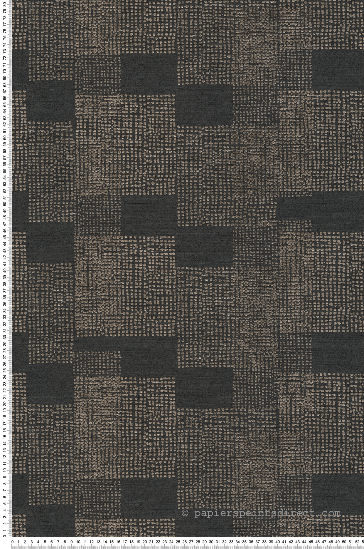 Papier peint Graphique Tissage Africain noir et doré - Desert Lodge de Livingwalls | Réf. 38525-3