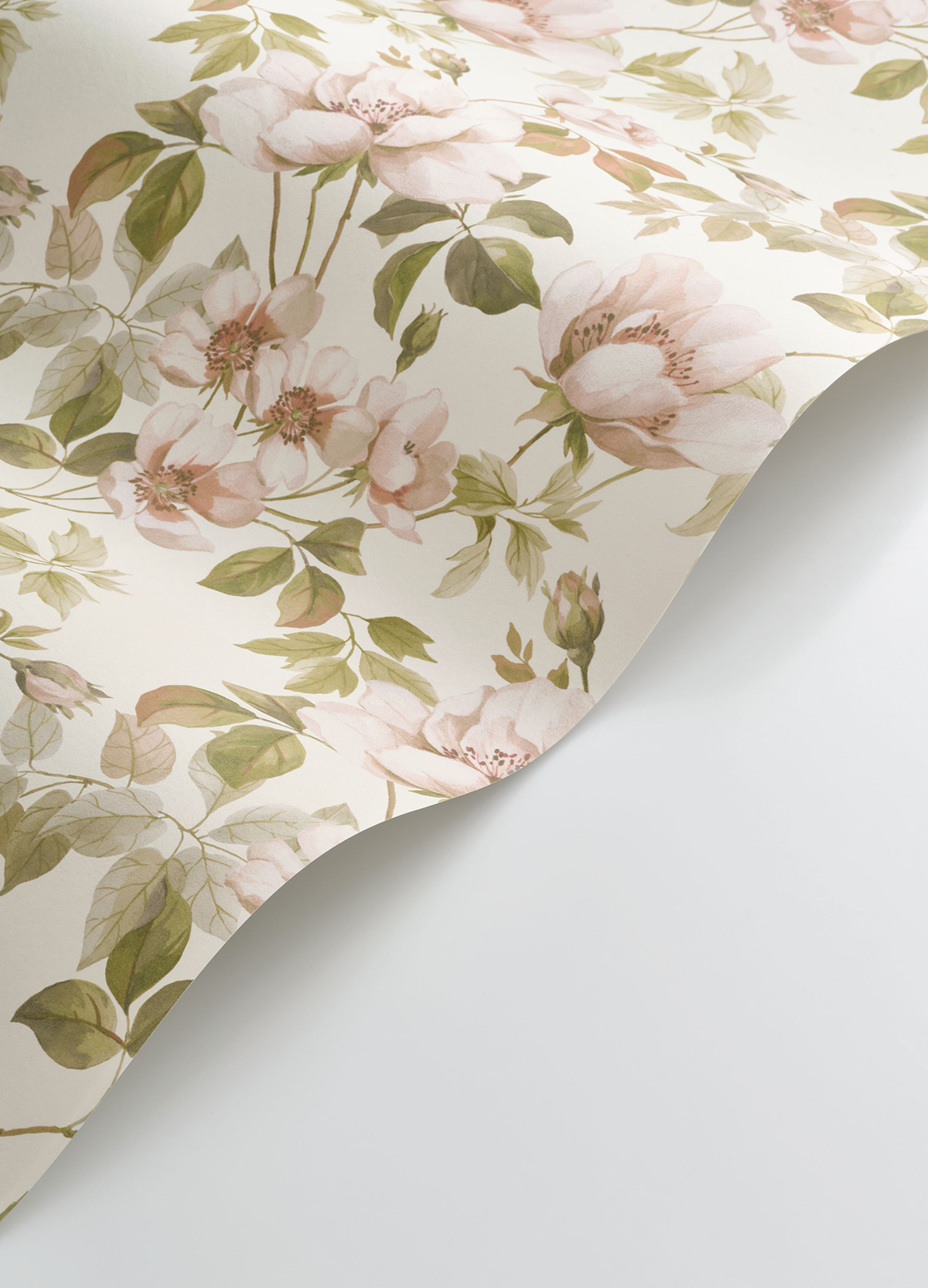 Papier peint Sous les Rosiers rose blush - Le Beau Jardin de Casadéco VAGUE | Réf. BJAR202534242