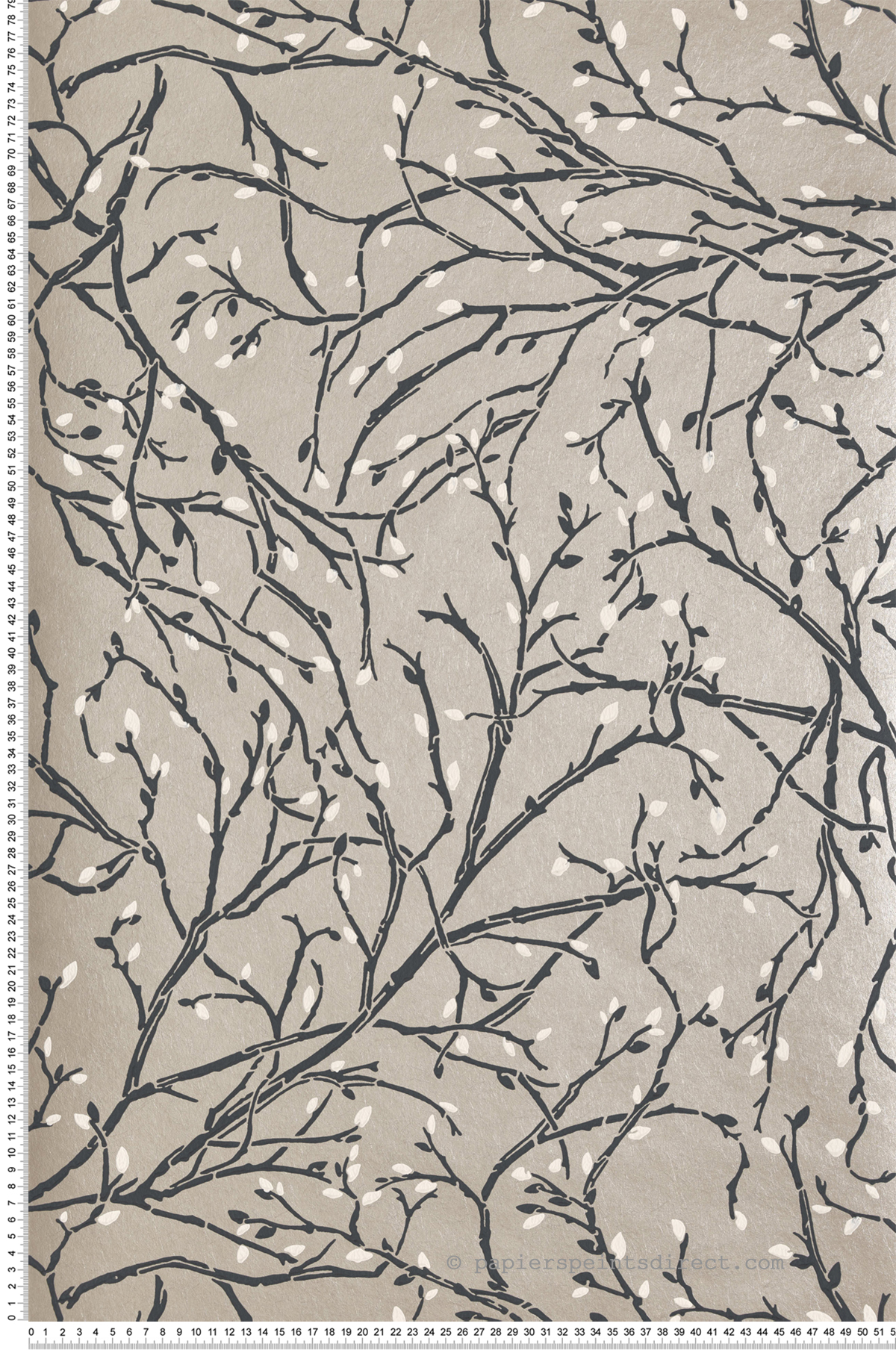 Papier peint Branche Twiggy argenté - Folium de Osborne & Little | Réf. OSB-W7339-01