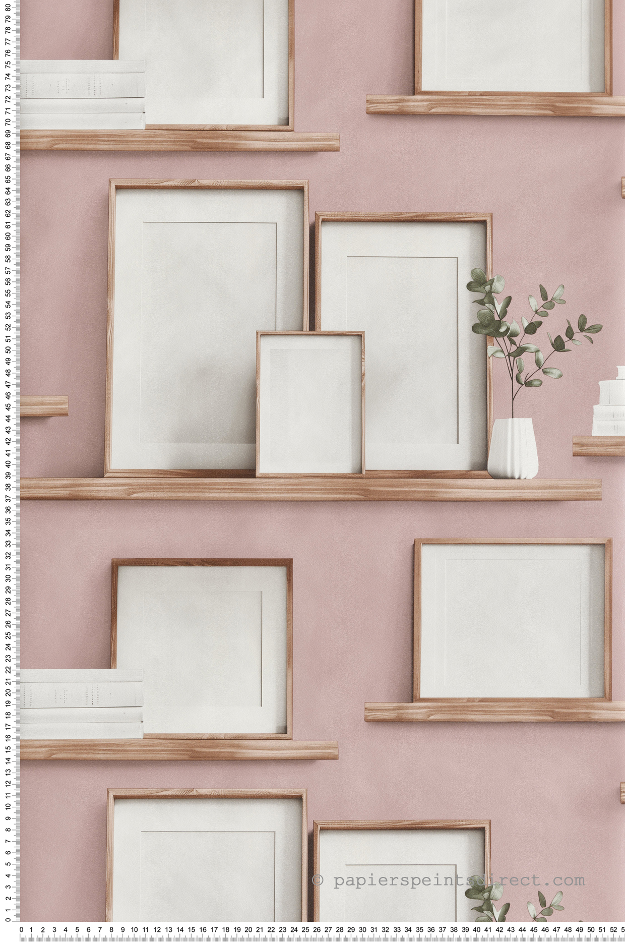 Papier Peint Étagère Cadre Photo rose - Illusion d'Ugépa | Réf. UGP-M89203