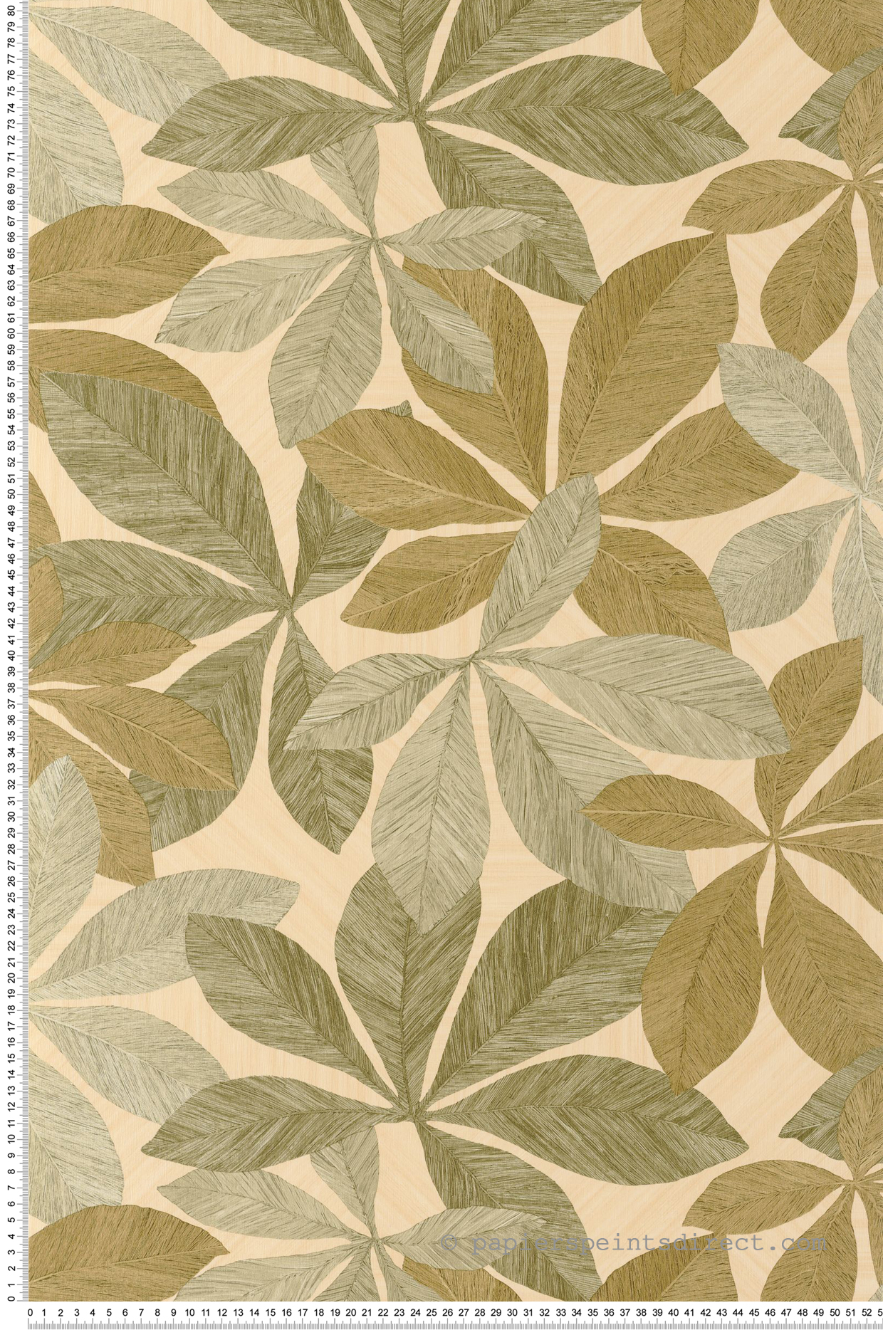 Papier peint Feuillage Lignaria vert - Woodline de Casélio | Réf. WOD106837070