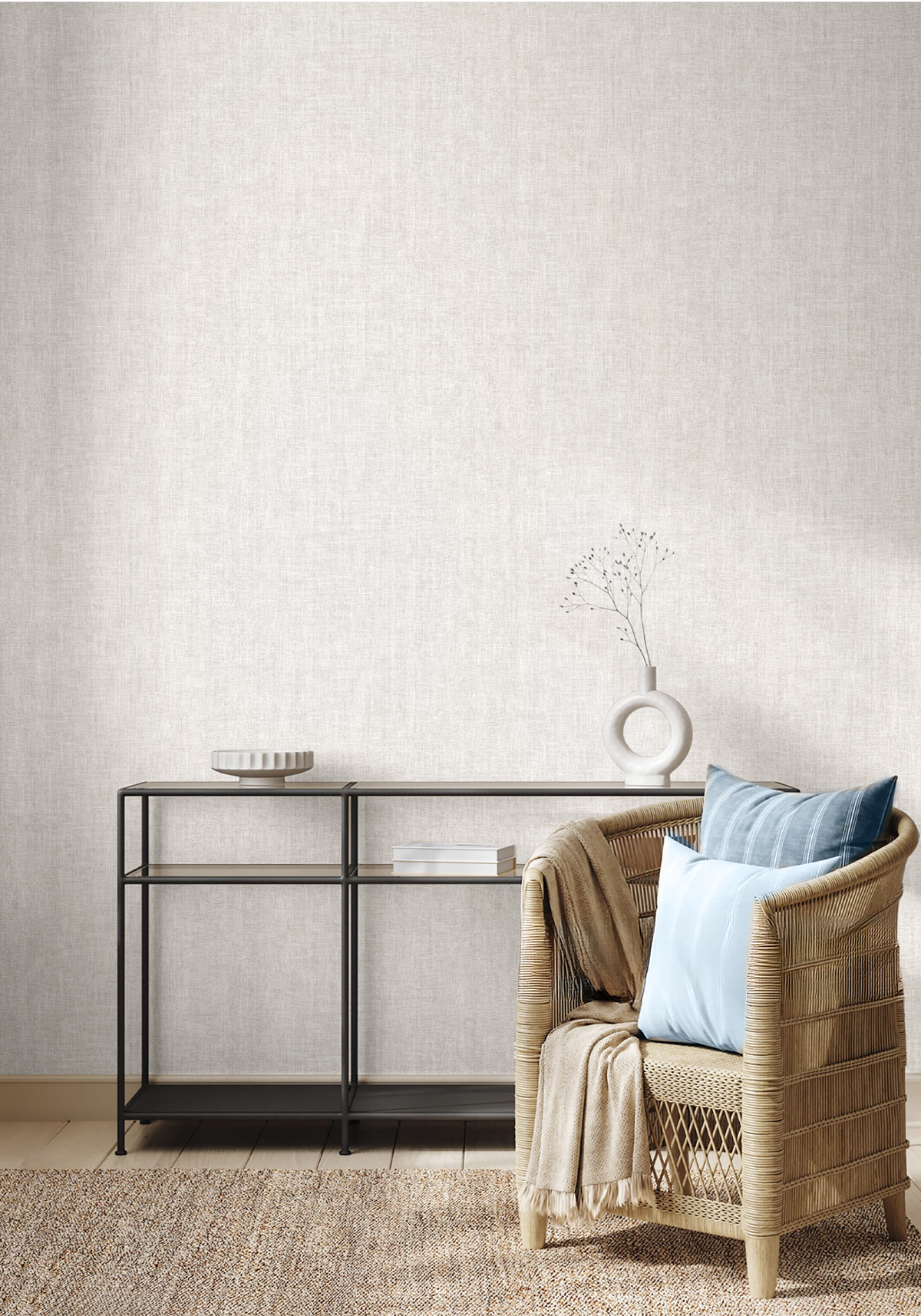 Papier peint Uni Lin gris clair - Maison Paradis de Lutèce | Réf. LTC-MP15581