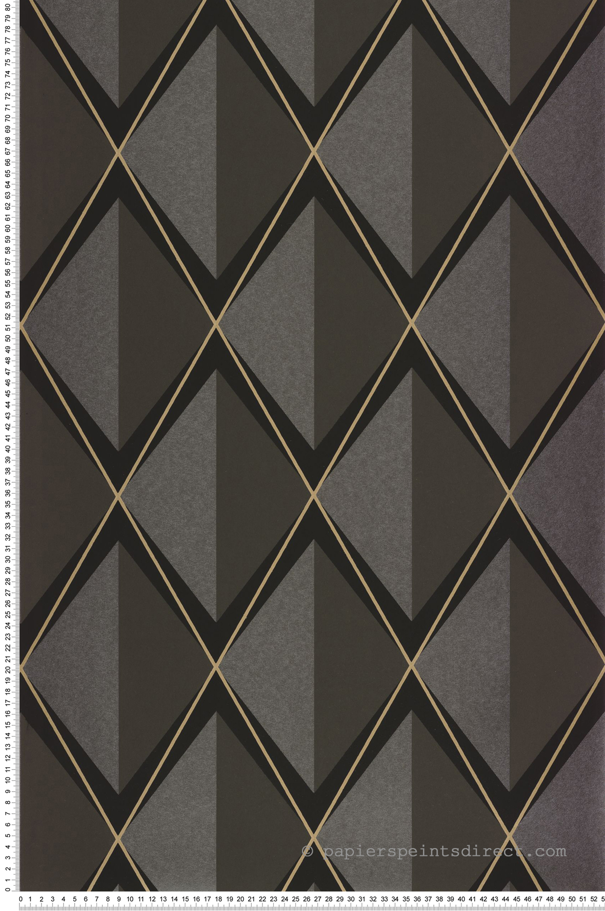 Papier peint Géométrie 3D Chaplin brun irisé - Années Folles de Casadéco | Réf. ANFO201089643