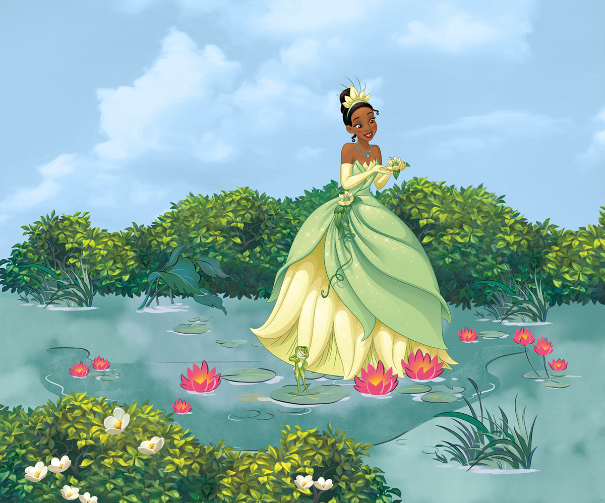 Papier peint panoramique Princesse Disney Tiana Lucky Pond - Papier peint Komar Into Wonderland