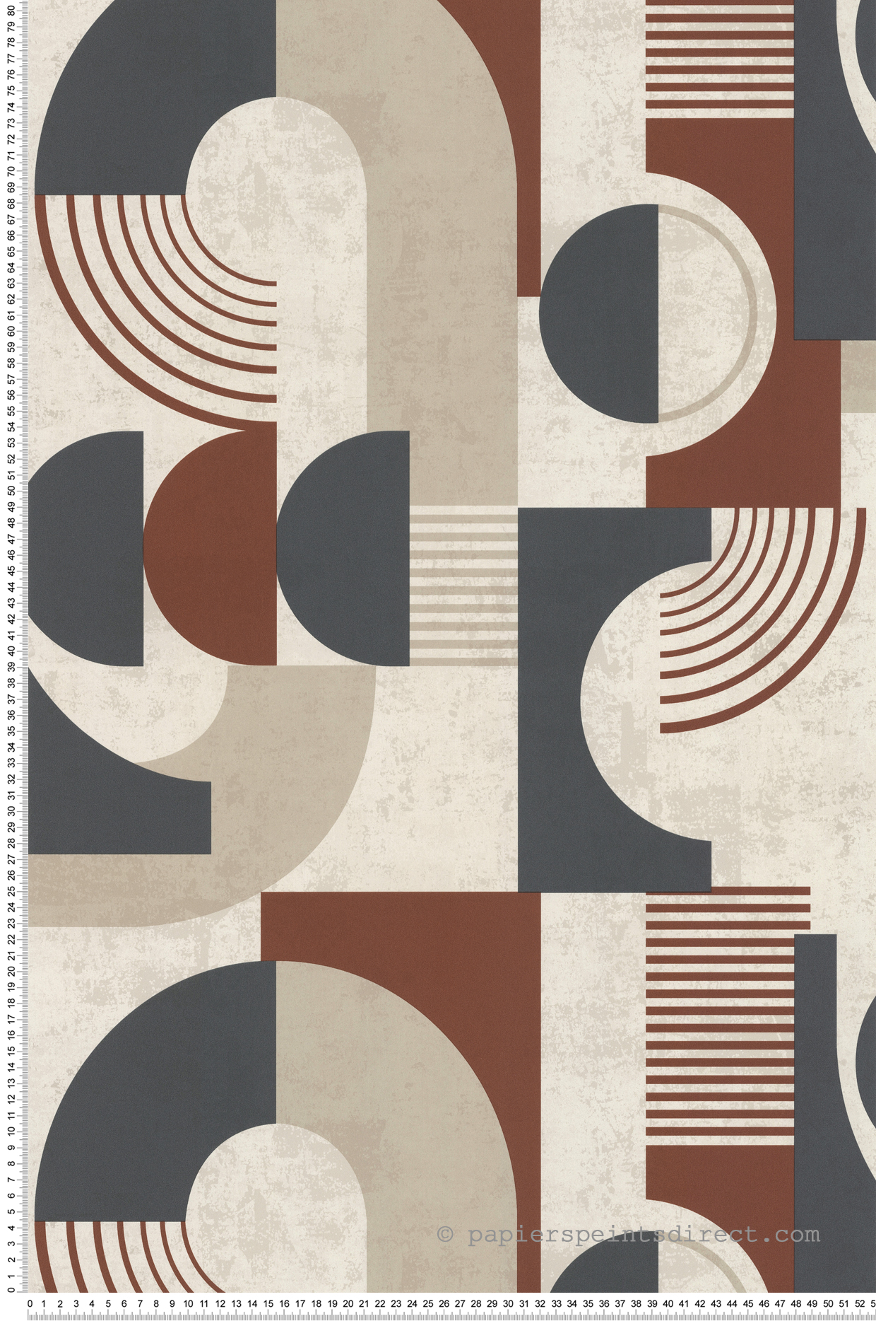 Papier peint Vintage 70'S gris bordeaux - Séjours & Chambres de Lutèce | Réf. LTC-51222401