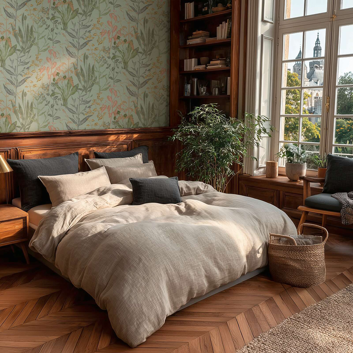 Papier peint Botanique Aquarelle Herbes vert d'eau - Vibes & Styles d'A.S. Création AMB2| Réf. AS-790093