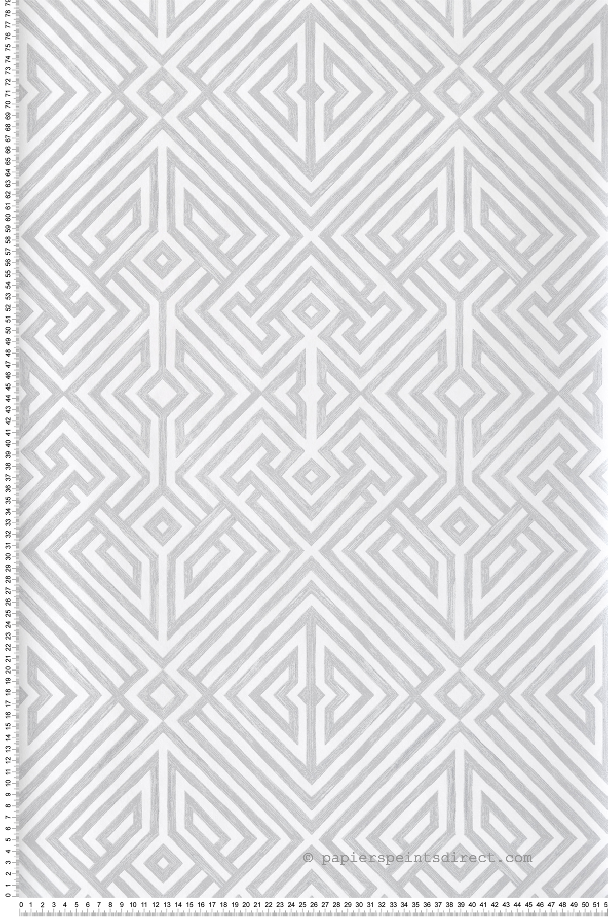 Papier peint Treillis Géométrique Lyon gris argenté - Delicatesse de Lutèce | Réf. LTC-FD26849