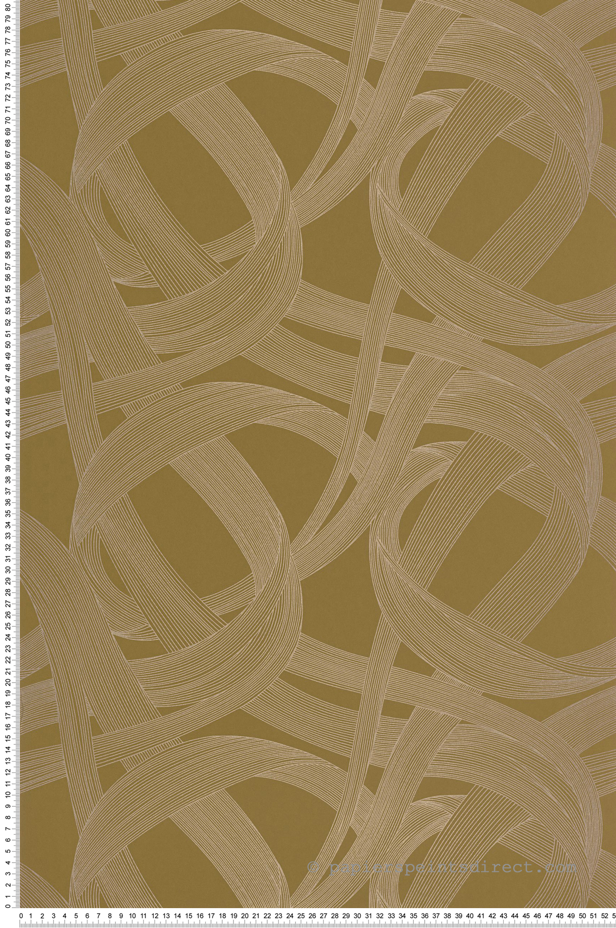 Papier peint Tracés Illusion Shimmy ocre vert doré - Années Folles de Casadéco | Réf. ANFO201062732