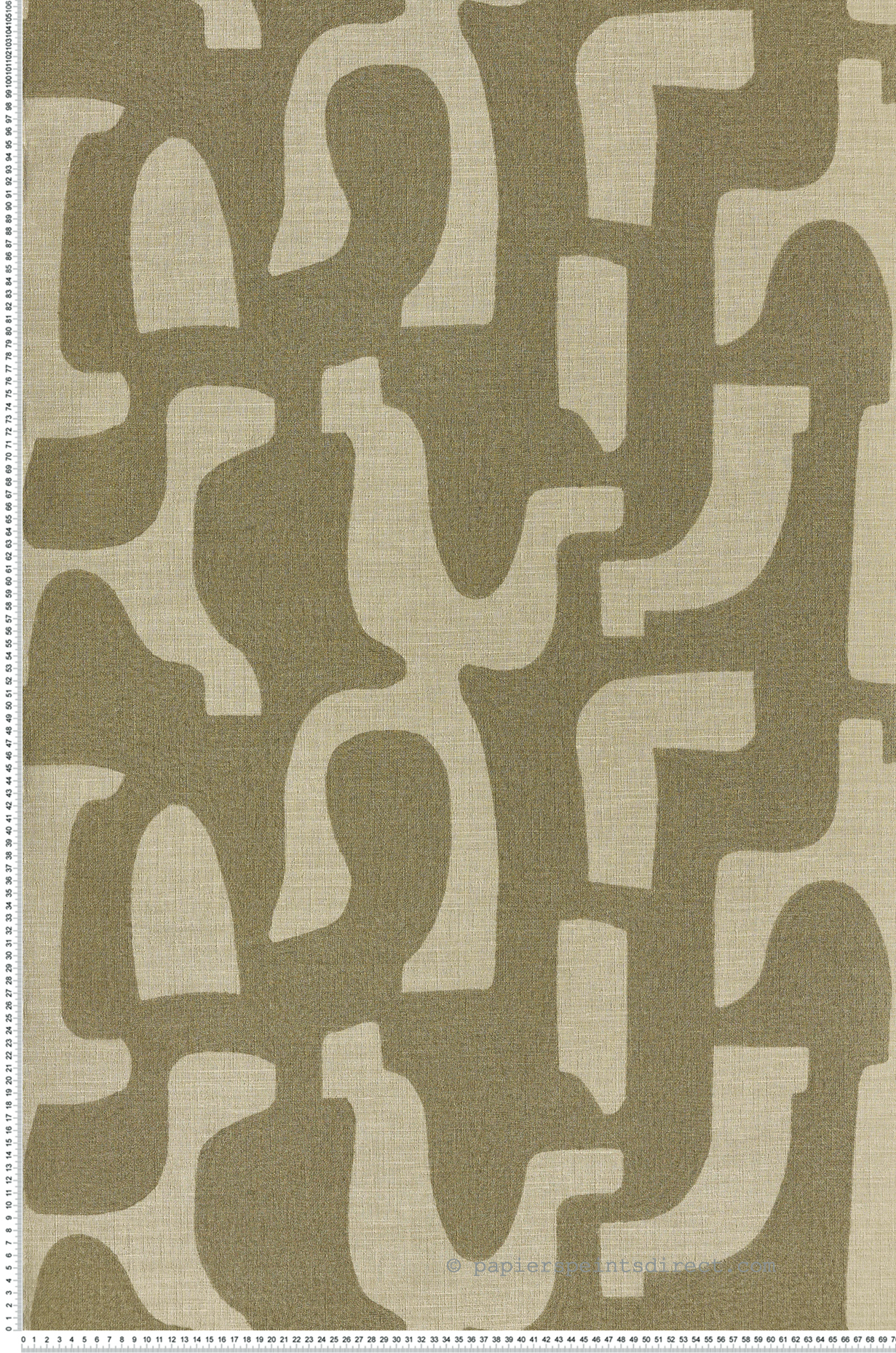 Papier peint Graphique Seran vert tilleul - Le Lin 3 de Casamance | Réf. CAS-76560406