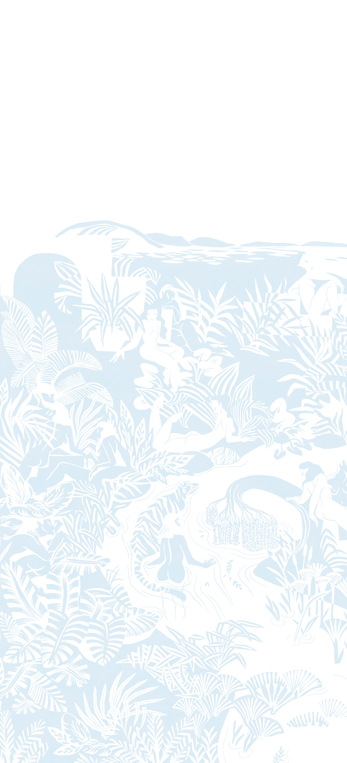 Papier peint panoramique Eternelles Bleu Pastel A - 1/2/3 - Isidore Leroy