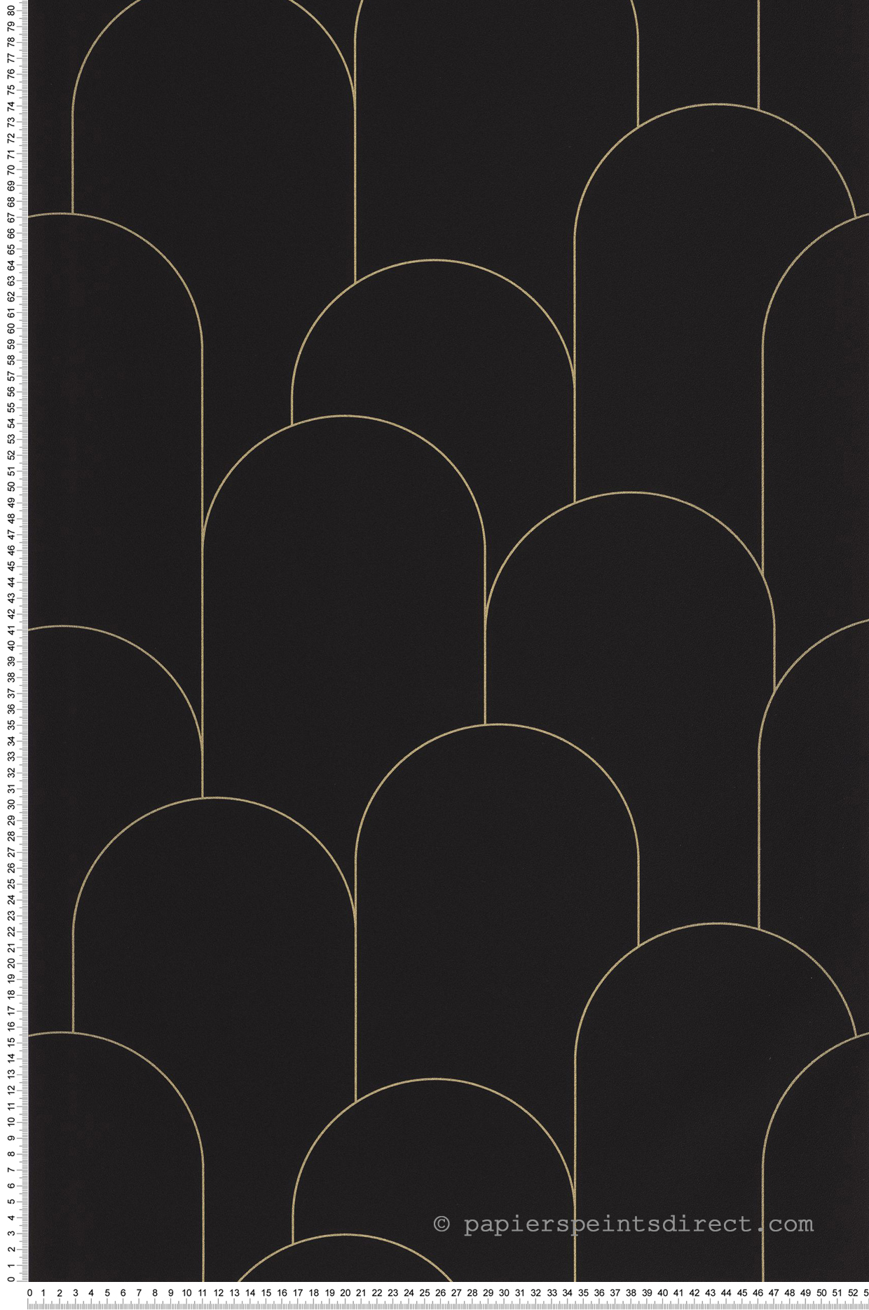 Papier peint Arrondi Ornament noir doré - Elégance de Casélio | Réf. ELC105289020