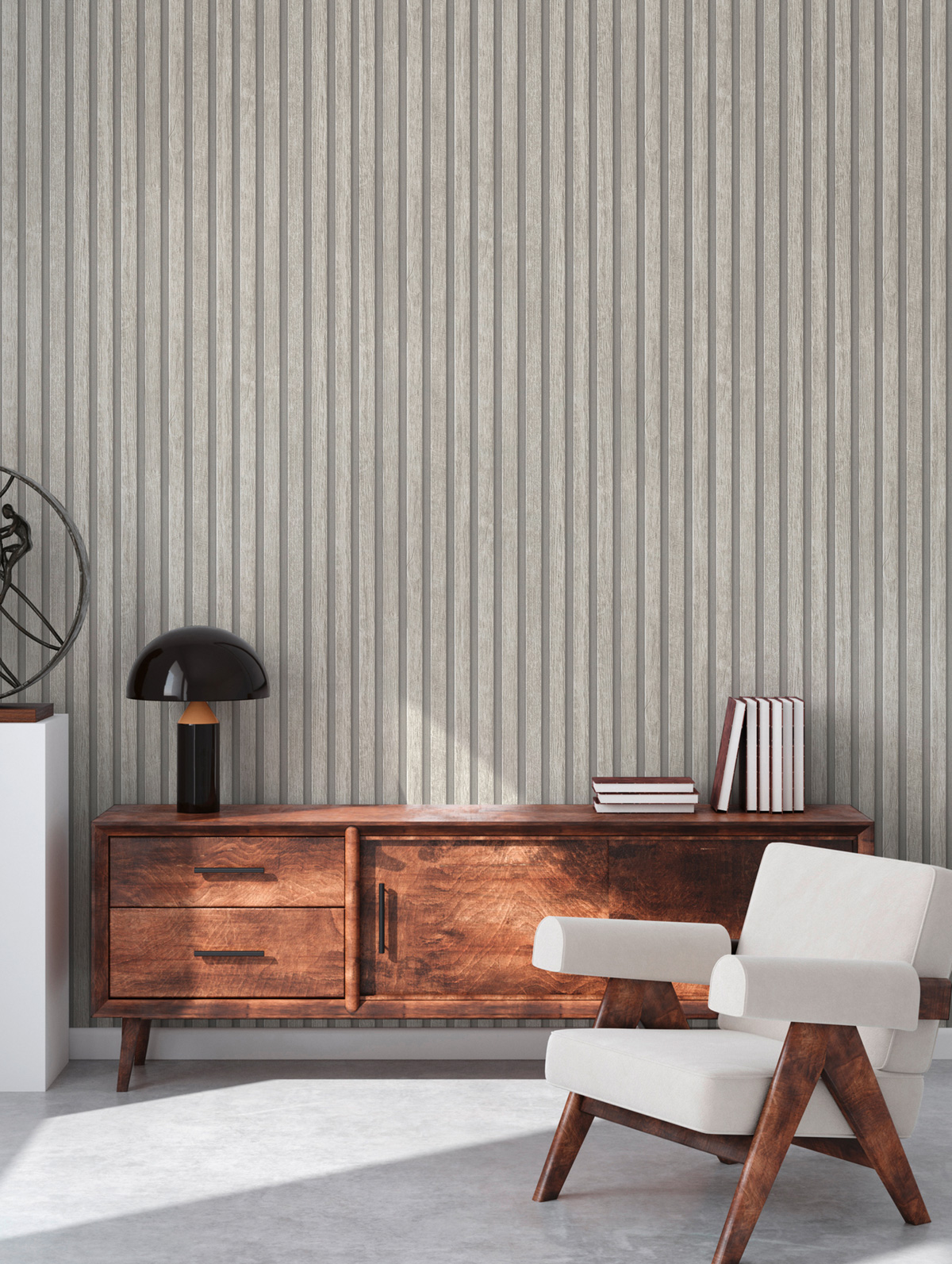 Papier peint Tasseaux Bois Chêne blanchi - Pintwalls 2 d'A.S. Création AMB2 | Réf. AS-391095