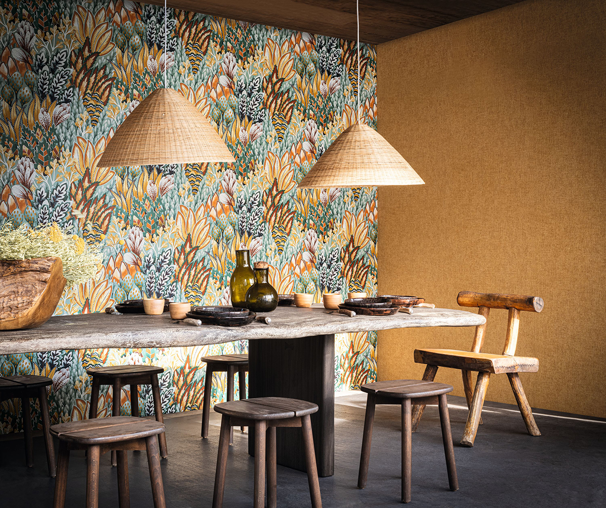 Papier peint Nature Avicennia vert sauge - Karabane de Casamance | Réf. CAS-75162652