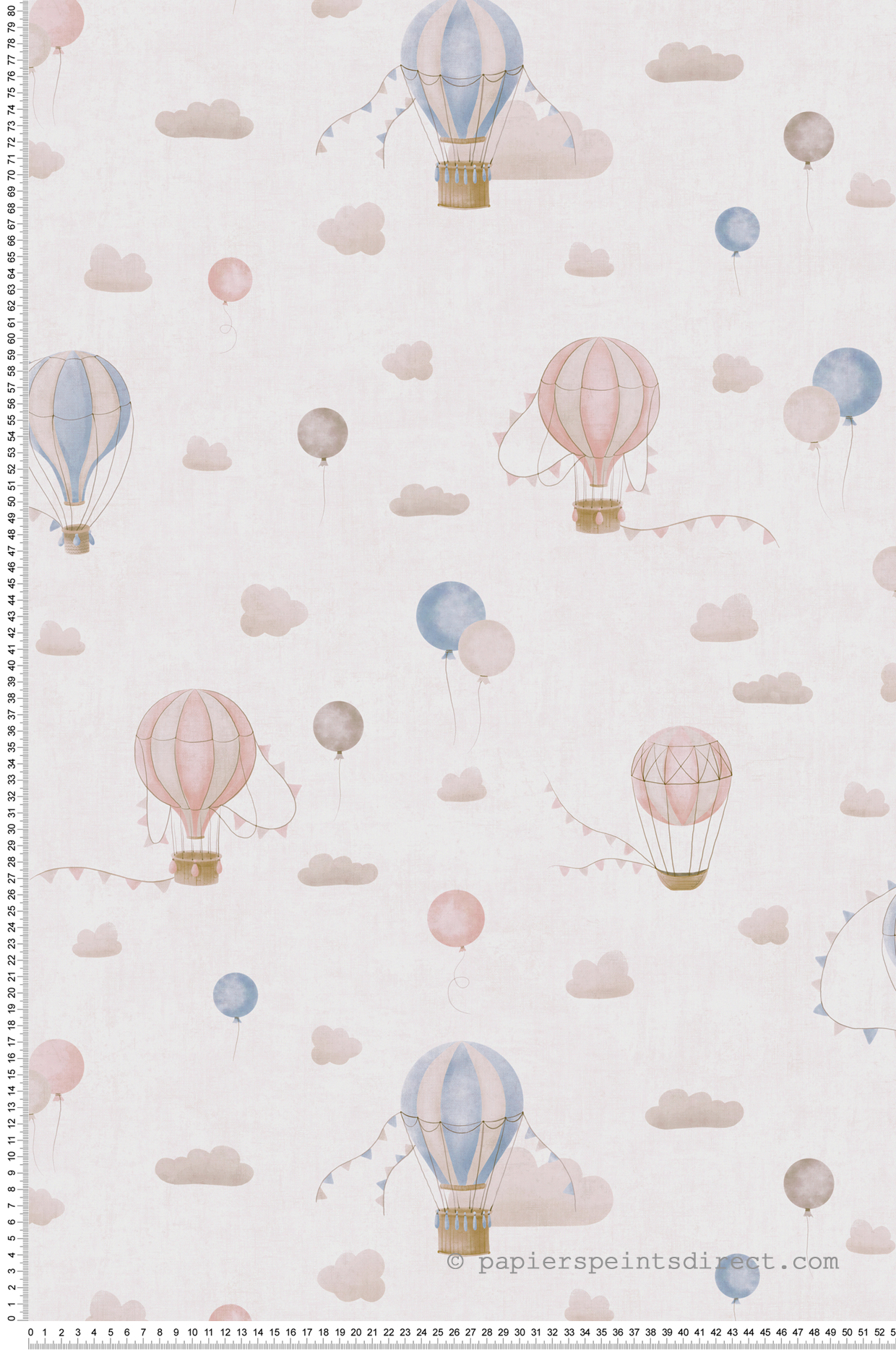 Papier peint Montgolfière Enfant rose bleu - Lilly & Luis d'A.S. Création | Réf. AS-770771