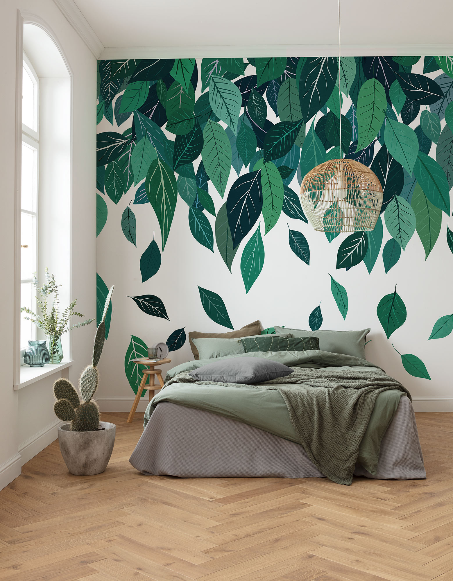 Papier peint panoramique Enfantin Feuilles Blätterchaos - Papier peint Komar Flair