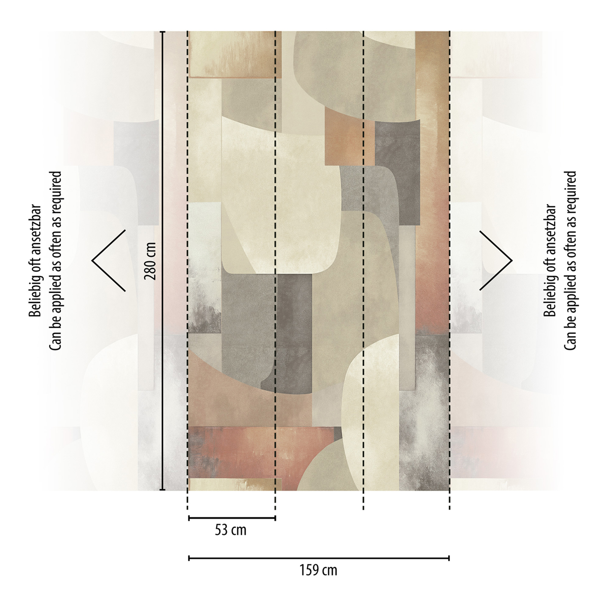 Papier peint panoramique Forme Graphique Gustav gris beige - Cosmoliving d'A.S. Création REGLE | Réf. AS-791454