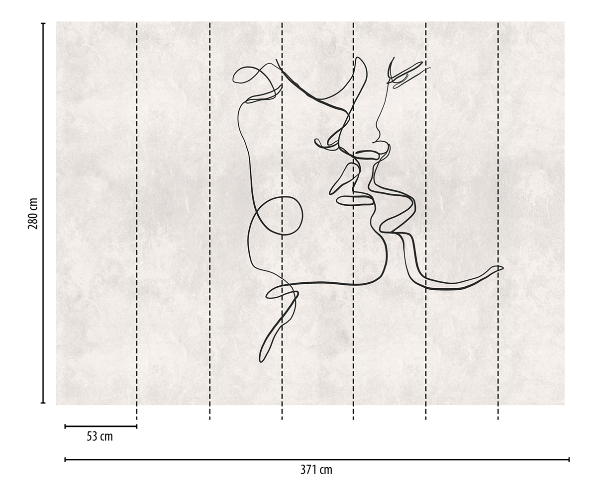 Papier peint panoramique Baiser Line Art - The Wall d'A.S. Création | Réf. AS-382841
