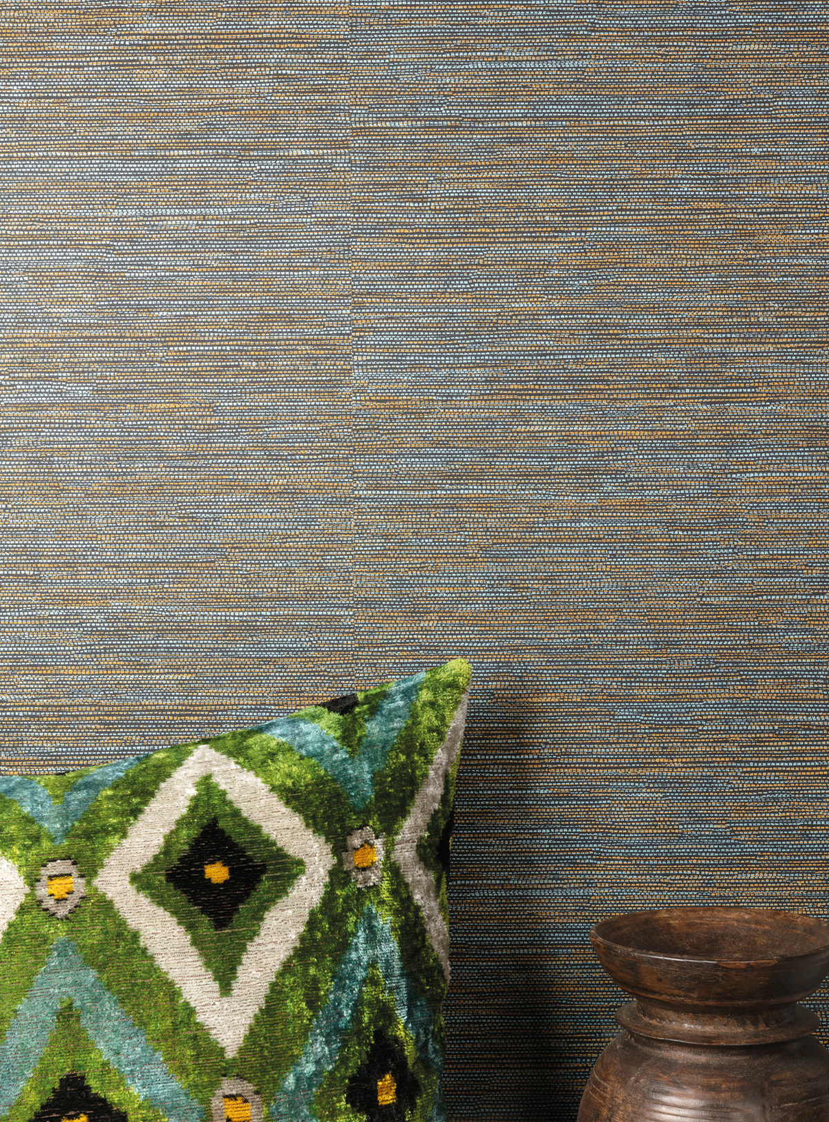 Papier peint Effet Sisal Texere bleu - Amani de Masureel | Réf. MAS-AMA308