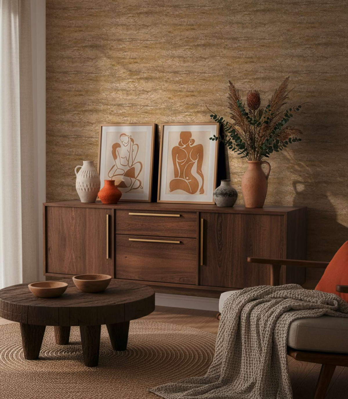 Papier peint Pierre Brute Minéral ocre - Vibes & Styles d'A.S. Création AMB2| Réf. AS-791994